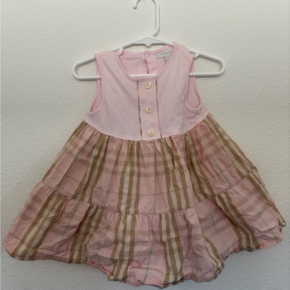 Burberry Pink and Tan Baby Dress